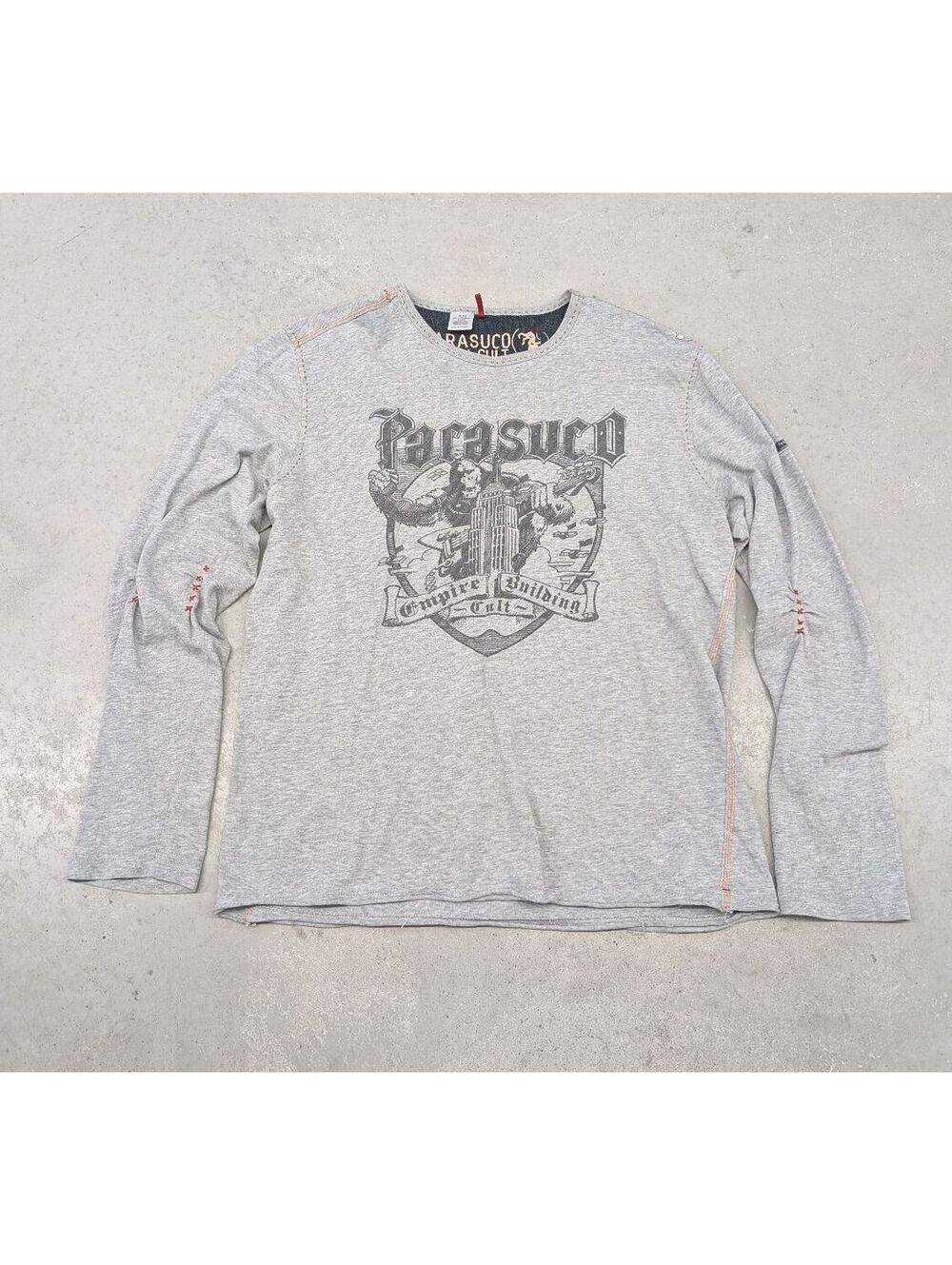 Y2K Parasuco Empire Building Cult Gray Long Sleeve Shirt